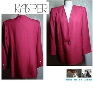 Kasper For A.S.L.New  Pink  Linen Look Blazer Size